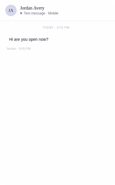 Intiveo Veo after-hours automated reply UI